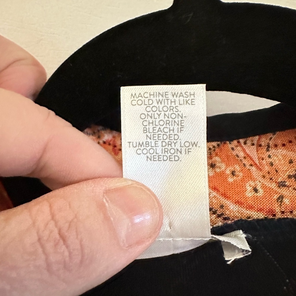 J JILL Ruana quilted kimono orange paisley belted coastal grandma vest NWOT S-L - Picture 7 of 11
